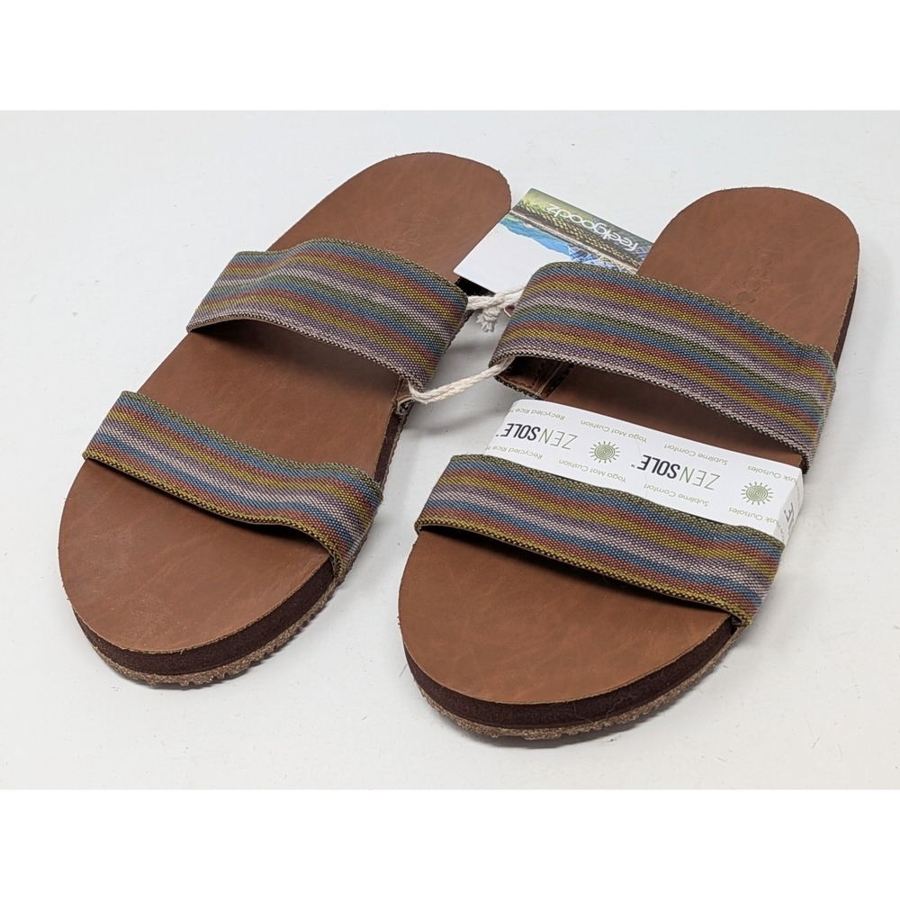 Feelgoodz Zensole Vistas Jungle Slides Sandals Comfort Vegan Women's 10 - NWT